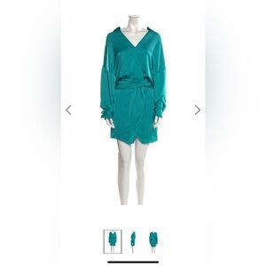 Ramy Brook Asymmetrical Teal Dress